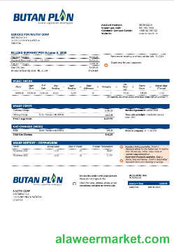 Croatia BUTAN PLIN doo gas business utility bill template in word and pfd formats